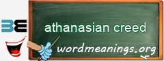 WordMeaning blackboard for athanasian creed